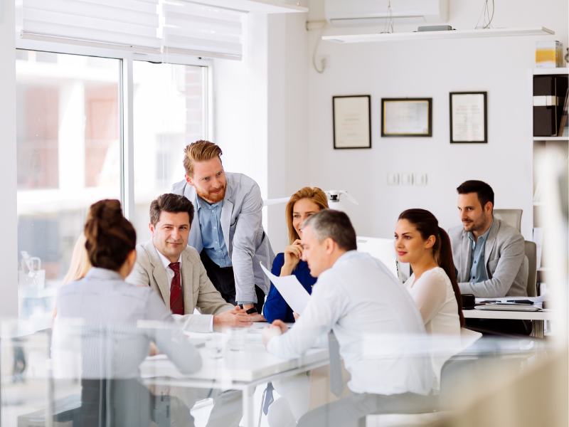 People in meeting.